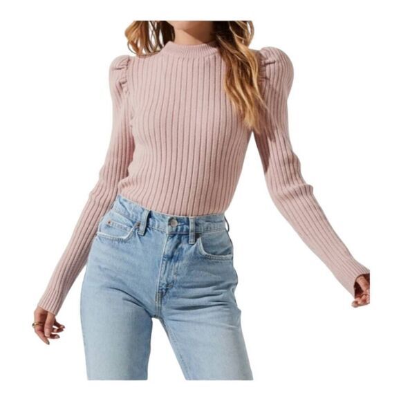 ASTR the Label Back Cut-Out Sweater Rose Pink | Trendy Open-Back Knit Top - Picture 1 of 13